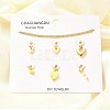 Enamel & Shell Pearl & Glass Heart Pendant & Necklaces & Bracelets Sets SJEW-Q002-03G-1