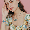 Synthetic Turquoise Pendant Necklace & Bracelet & Earrings Set SJEW-FI0001-15-7