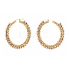 304 Stainless Steel Beaded Hoop Earrings EJEW-JE04544-01-3