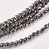 Electroplate Non-magnetic Synthetic Hematite Beads Strands G-J169B-2mm-07-1