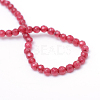 Faceted Round Dyed Natural White Jade Bead Strands X-G-R344-3mm-12-3