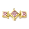 Rack Plating Brass Micro Pave Cubic Zirconia Clasp KK-H485-37G-1