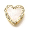Brass Micro Pave Clear Cubic Zirconia Heart Multi-Strand Links KK-M309-07G-1