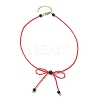 Glass Seed Pendant Necklaces for Women NJEW-MZ00031-03-4