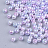 Rainbow ABS Plastic Imitation Pearl Beads OACR-Q174-12mm-01-2