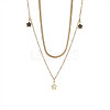 Star Stainless Steel with Natural Shell Double Layer Pendant Necklaces & Charm Bracelets Sets WGBAFA5-03-5