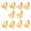 Flower Real 18K Gold Plated Brass Hoop Earrings EJEW-L269-077G-1