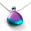 Electroplated Natural Quartz Crystal Openable Perfume Bottle Pendant Necklaces NJEW-H216-10C-P-2