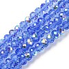 Electroplate Transparent Glass Beads Strands EGLA-A046-01A-17-1