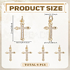 4Pcs Brass Micro Pave Cubic Zirconia Pendants ZIRC-LP0001-55G-2