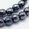 Electroplated Natural Agate Beads Strands G-G749-01E-8mm-3