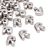 Letter Slider Beads for Watch Band Bracelet Making ALRI-O012-R-NR-2