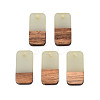 Two-tone Transparent Resin & Walnut Wood Pendants RESI-S384-008A-B05-3