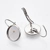 Flat Round Tray Smooth Surface 304 Stainless Steel Leverback Earring Findings STAS-R065-66-2