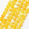 Natural Fire Crackle Agate Bead Strands X-G-K166-07F-6mm-07-1
