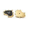 Brass Pave Colorful Cubic Zirconia Connector Charms ZIRC-P110-06G-2