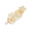 3Pcs Natural Citrine & Green Aventurine & Synthetic Blue Goldstone Chip Beaded Constellation Pendants PALLOY-JF03043-06-5