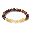 Natural & Synthetic Mixed Gemstone & Pearl Beaded Stretch Bracelets BJEW-JB09726-3