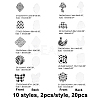 SUPERFINDINGS 20Pcs 10 Style Mixed Pattern Opaque Acrylic Pendants SACR-FH0001-08-4