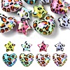 10Pcs 2 Styles UV Plating Opaque Acrylic Beads OACR-YW0003-44B-1