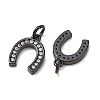 CZ Brass Micro Pave Cubic Zirconia Horse Shoe Charms ZIRC-L018-13B-2