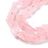 Raw Rough Natural Rose Quartz Beads Strands G-B065-C01-4