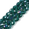 Transparent Electroplate Glass Beads Strands EGLA-N013-T8mm-B24-1