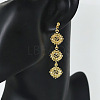 Alloy Flower Stud Dangle Earrings for Women WGBA756-01-4