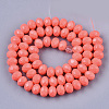 Opaque Spray Painted Glass Beads Strands X-DGLA-T001-005F-2
