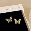 Alloy Rhinestone Stud Earrings for Women WGFE4A9-01-2