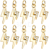10Pcs Brass Micro Pave Cubic Zirconia Pendants KK-BBC0028-54-1