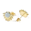 Natural Aquamarine Stud Earrings EJEW-K288-01G-01-2