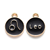 Alloy Enamel Pendants X-ENAM-S124-01B-08G-1