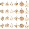 SUPERFINDINGS 24Pcs 6 Style Brass Charms KK-FH0003-86-1