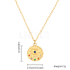 Colorful Cubic Zirconia Eye Pendant Necklace with Stainless Steel Cable Chains HT9511-2-2