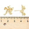 Brass Micro Pave Clear Cubic Zirconia Stud Earring Findings KK-Z106-02G-03-3
