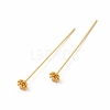 Brass Flower Head Pins X-KK-A178-09G-2