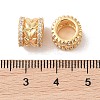 Brass Micro Pave Clear Cubic Zirconia European Beads KK-B100-047G-3