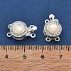 Brass Micro Pave Clear Cubic Zirconia Box Clasps KK-B125-04S-3