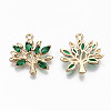 Brass Micro Pave Cubic Zirconia Pendants KK-S359-020C-RS-2