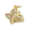 Brass Micro Pave Clear Cubic Zirconia Pendants KK-U005-01H-G-2