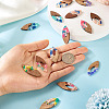 14Pcs 7 Colors Resin and Walnut Pendants FIND-TA0006-36A-7