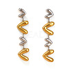 Two Tone 304 Stainless Steel Dangle Stud Earrings WG213BB-03-1