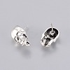 Antique Silver Skull Shaped Tibetan Style Alloy Stud Earring Findings X-TIBE-A22180-AS-FF-2
