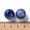 Printed Wood European Beads WOOD-Z002-08B-3