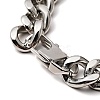 Tarnish Resistant 304 Stainless Steel Rectangle with Skull Link Bracelet with Curb Chains for Men Women BJEW-E009-24P-3