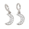 Brass Micro Pave Clear Cubic Zirconia Moon European Dangle Charms KK-H257-03P-1