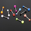 10Pcs Dice 316L Surgical Stainless Steel with Acrylic Tongue Rings FS-WGEA7F0-11-3