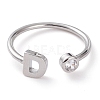 Brass Micro Pave Clear Cubic Zirconia Cuff Rings RJEW-Z005-D-P-1