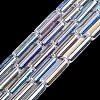 Electroplate Transparent Glass Beads Strands EGLA-Q132-02A-C03-1